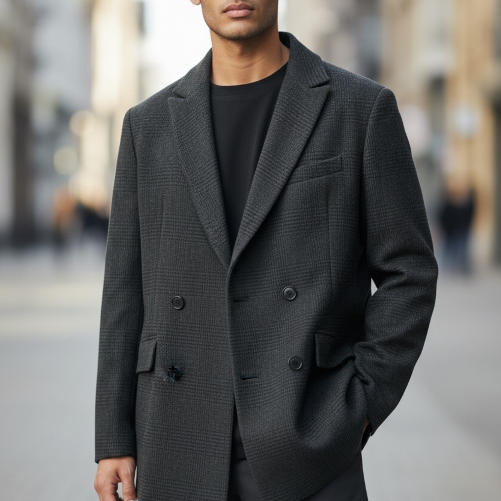 Structure Black Textured Blazer - image 1